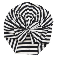 Load image into Gallery viewer, Karsyn | Black &amp; White Stripe | Ribbed Headwrap
