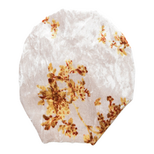 Load image into Gallery viewer, Beauty Berry | Frozen Taupe Floral | Crushed Velvet Headwrap
