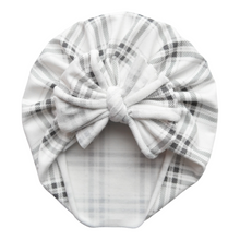 Load image into Gallery viewer, Shanty | Breezy Grey Plaid | French Terry Headwrap
