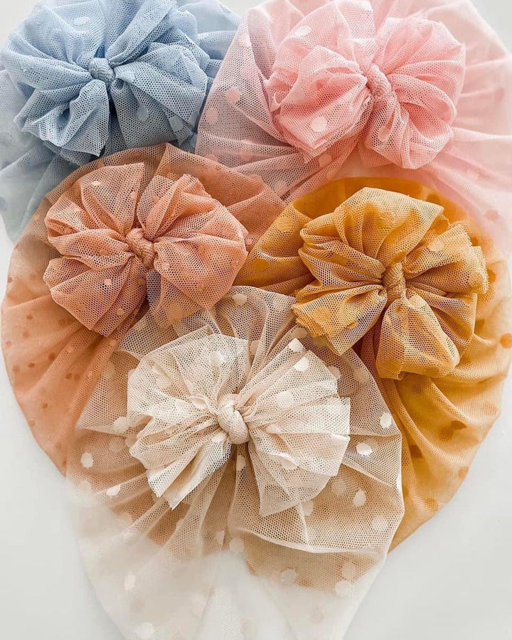 Juliette | Cork Pink | Boho Mesh Headwrap - Bunny Knots