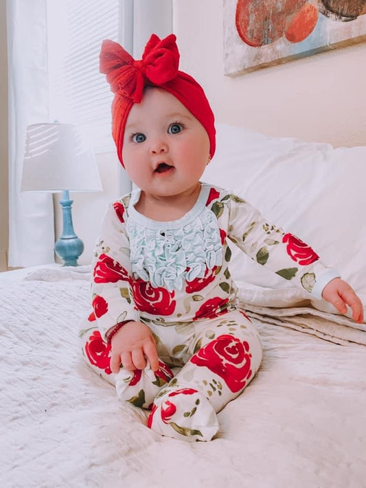 Clancy | Hot Rod Red | Eyelet Headwrap