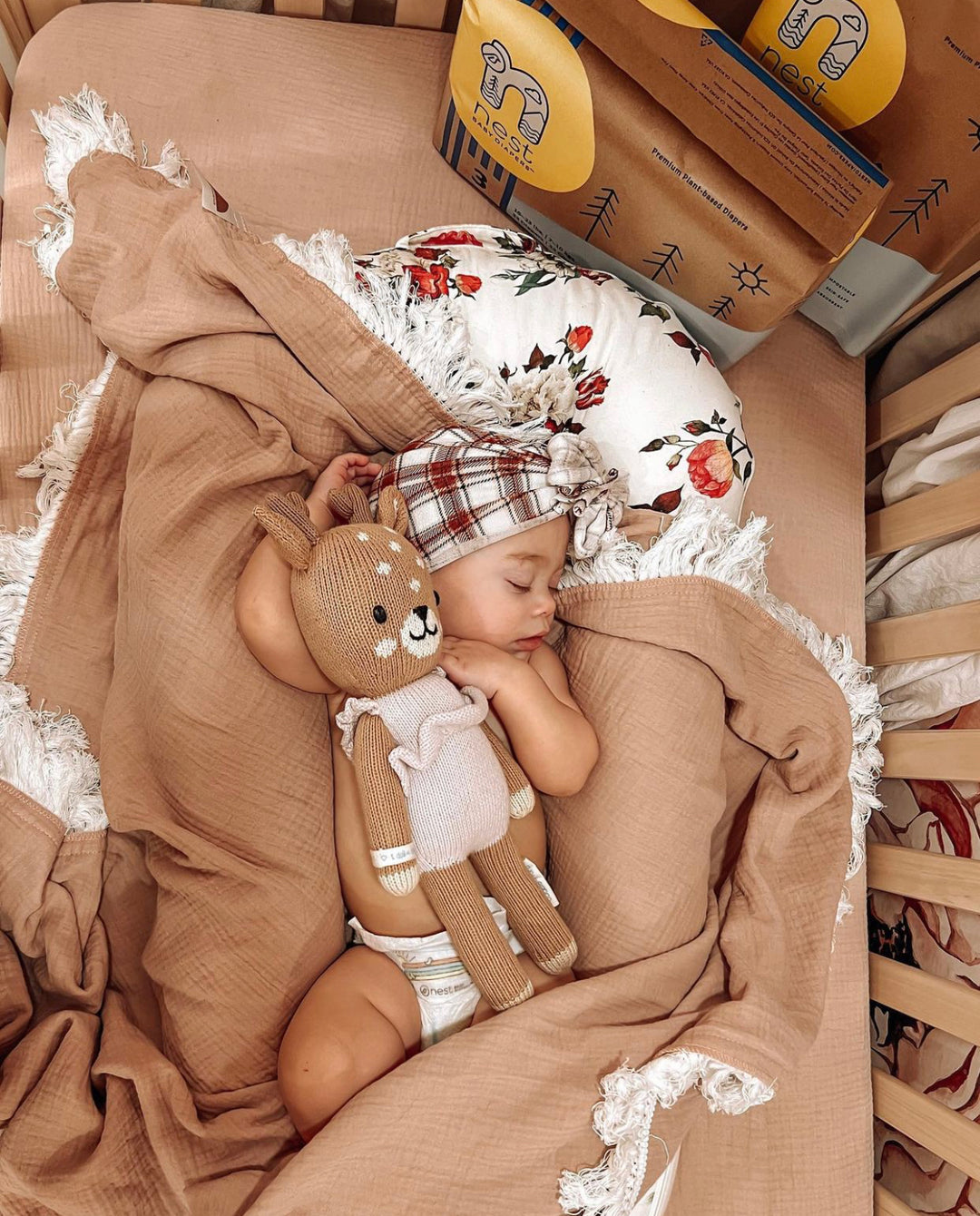 November | Mocha Plaid | Cozy Sweater Headwrap - Bunny Knots