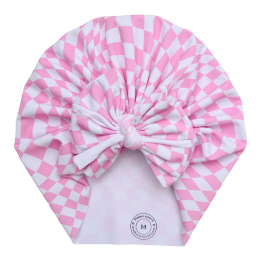Kimlee | Pink Checkerboard | Swim Headwrap
