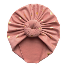 Load image into Gallery viewer, Contessa | Dusty Rose Gold Foil | French Terry Headwrap
