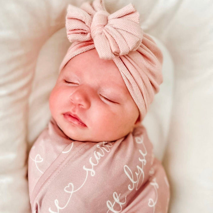 Bells | Baby Pink | French Terry Headwrap - Bunny Knots