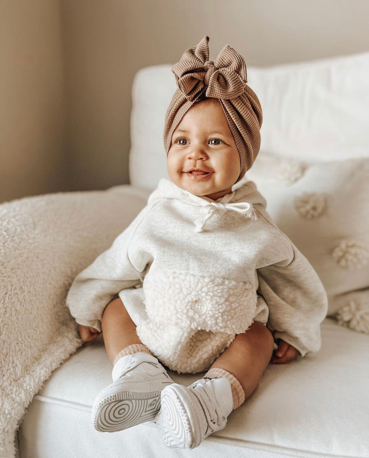 Madelyn | Nutmeg | Waffle Headwrap - Bunny Knots