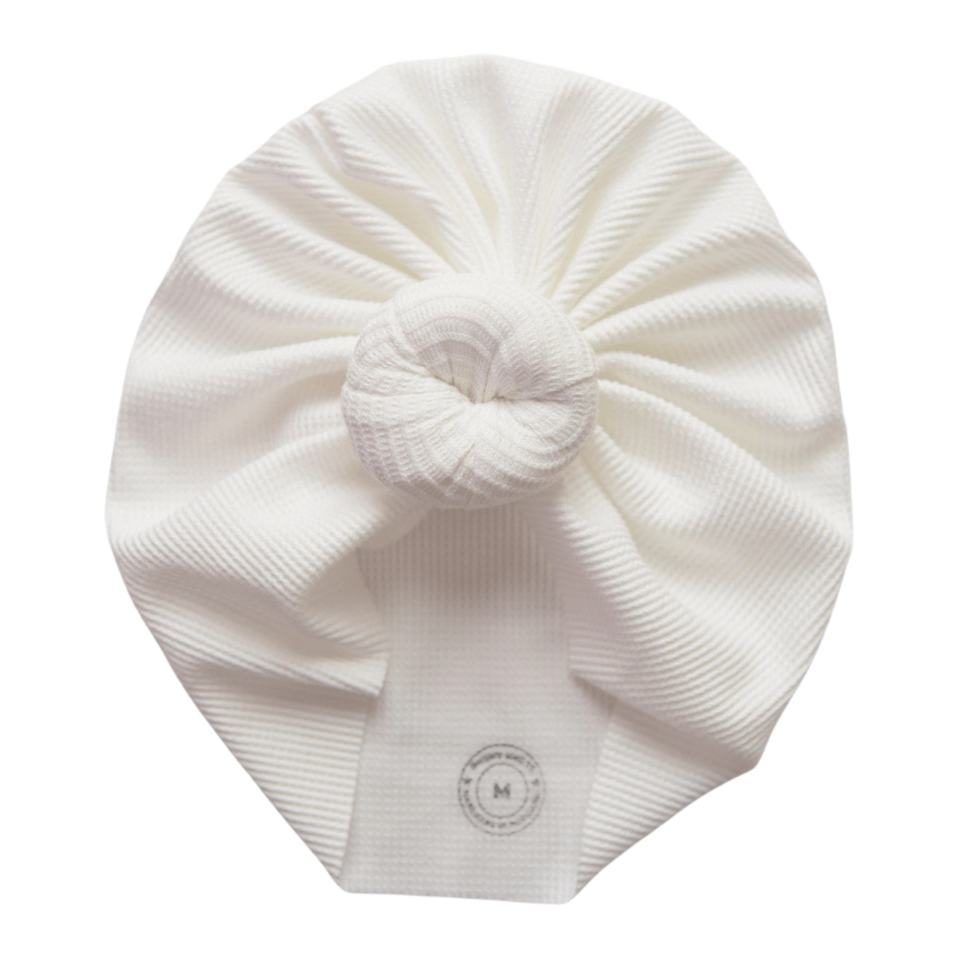 Quartz | Jasmine White | Thermal Waffle Headwrap - Bunny Knots