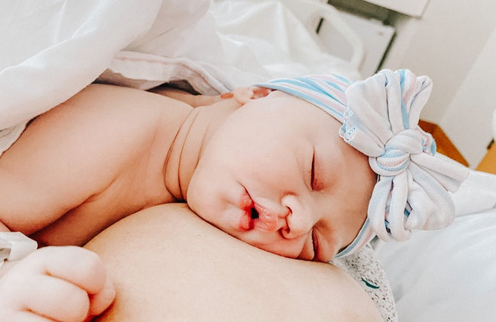 Hospital | NEW Pink & Blue Stripe | Classic Headwrap - Bunny Knots