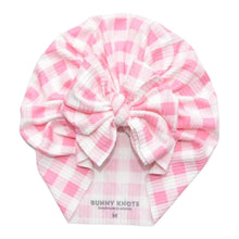 Load image into Gallery viewer, Anneliese | Pink Gingham | Brushed Rib Headwrap
