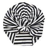 Karsyn | Black & White Stripe | Ribbed Headwrap