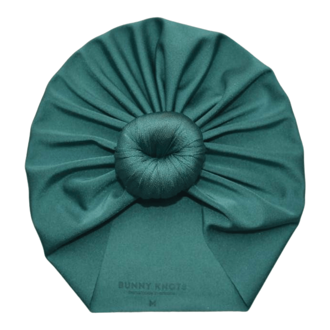 Kye | Glistening Beta Fish Green | Swim Headwrap - Bunny Knots