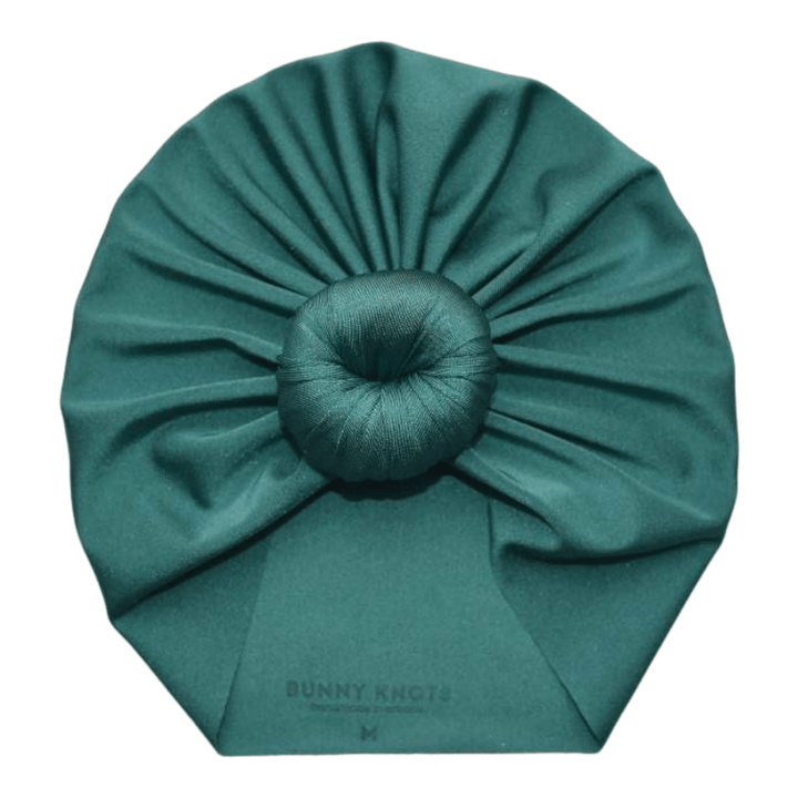 Kye | Glistening Beta Fish Green | Swim Headwrap - Bunny Knots