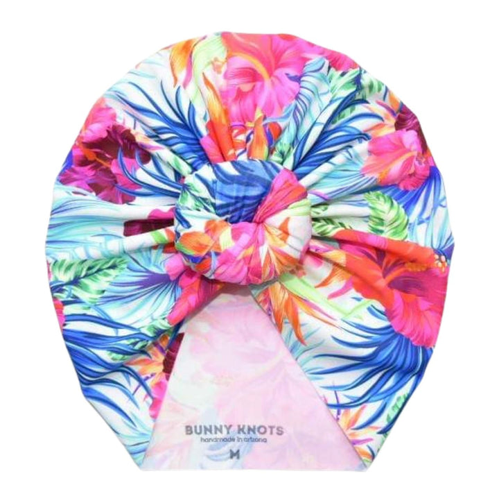 Nani | Bright Floral Tropics | Swim Headwrap - Bunny Knots