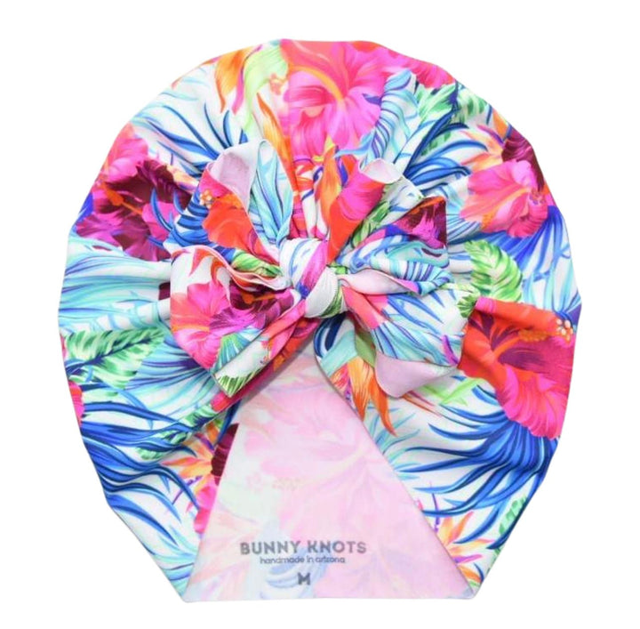 Nani | Bright Floral Tropics | Swim Headwrap - Bunny Knots